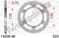 AF21420646, Afam, Ktw rear steel 46t, 520    , Nieuw