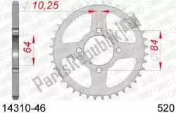 Qui puoi ordinare ktw posteriore in acciaio 46t, 520 da Afam , con numero parte AF21431046: