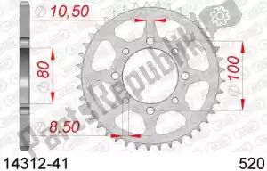 AFAM AF21431241 ktw trasero acero 41t, 520 - Lado inferior