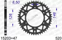 AF51520347, Afam, Ktw rear alu 47t, 520    , New