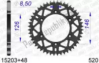 AF51520348, Afam, Ktw rear aluminum 48t, 520    , New