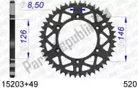 AF51520349, Afam, Ktw trasero aluminio 49t, 520    , Nuevo