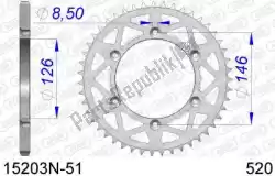 Here you can order the ktw rear aluminum 51t, 520 from Afam, with part number AF515203N51: