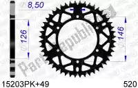 AF515203PK49, Afam, Ktw rear alu 49t, 520, black    , New