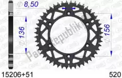 Qui puoi ordinare ktw posteriore alluminio 51t, 520 da Afam , con numero parte AF51520651: