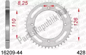 AFAM AF21620944 ktw aço traseiro 44t, 428 - Lado inferior