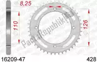 AF21620947, Afam, Ktw rear steel 47t, 428    , Nieuw