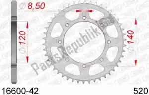 AFAM AF21660042 ktw trasero acero 42t, 520 - Lado inferior