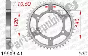 AFAM AF21660341 ktw rear steel 41t, 530 - Onderkant