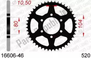 AFAM AF21660646 ktw rear steel 46t, 520 - Onderkant