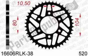 AFAM AF216606RLK38 ktw rear steel 38t, 520 - Bottom side