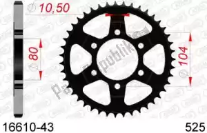 AFAM AF21661043 ktw aço traseiro 43t, 525 - Lado inferior