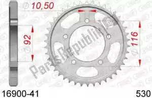 AFAM AF21690041 ktw rear steel 41t, 530 - Onderkant