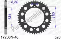 AF517206N46, Afam, Ktw trasero aluminio 46t, 520    , Nuevo