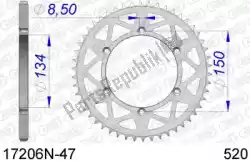 Qui puoi ordinare ktw posteriore alu 47t, 520 da Afam , con numero parte AF517206N47: