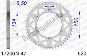 AFAM AF517206N47 ktw posteriore alu 47t, 520 - Il fondo