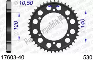 AFAM AF51760340 ktw alumínio traseiro 40t, 530 - Lado inferior