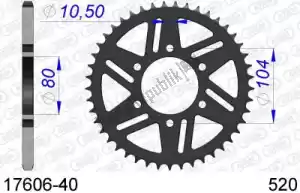 AFAM AF51760640 ktw posteriore alluminio 40t, 520 - Il fondo