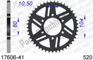 AFAM AF51760641 ktw rear alu 41t, 520 - Bottom side