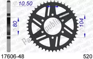 AFAM AF51760648 ktw posteriore alluminio 48t, 520 - Il fondo