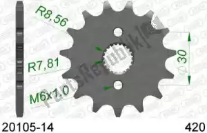 AFAM AF12010514 ktw dianteiro 14t, 420 - Lado inferior