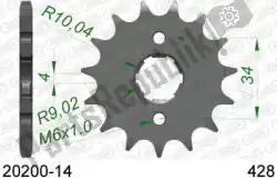Here you can order the ktw front 14t, 428 from Afam, with part number AF12020014: