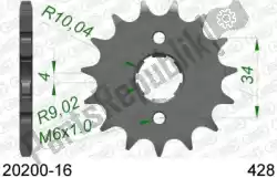 Here you can order the ktw front 16t, 428 from Afam, with part number AF12020016: