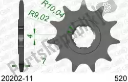 Here you can order the ktw front 11t, 520 from Afam, with part number AF12020211: