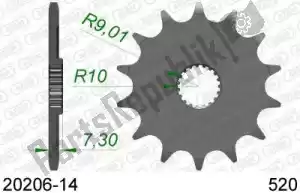 AFAM AF12020614 ktw delantero 14t, 520 - Lado inferior