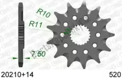 Here you can order the ktw front 14t, 520 from Afam, with part number AF12021014S: