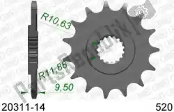 Here you can order the ktw front 14t, 520 from Afam, with part number AF12031114: