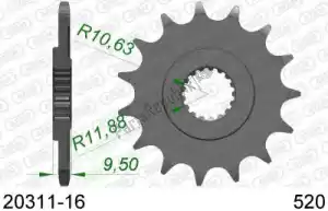 AFAM AF12031116 ktw dianteiro 16t, 520 - Lado inferior