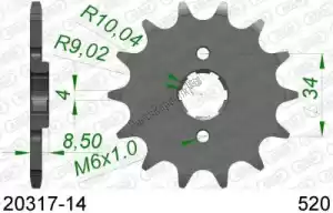 AFAM AF12031714 ktw delantero 14t, 520 - Lado inferior