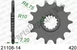 Here you can order the ktw front 14t, 420 from Afam, with part number AF12110814: