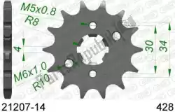 Here you can order the ktw front 14t, 428 from Afam, with part number AF12120714: