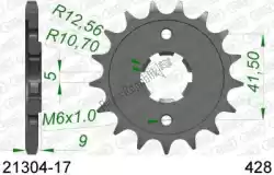 Here you can order the ktw front 17t, 428 from Afam, with part number AF12130417: