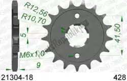 Here you can order the ktw front 18t, 428 from Afam, with part number AF12130418: