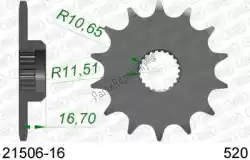 Here you can order the ktw front 16t, 520 from Afam, with part number AF12150616: