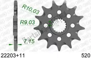 AFAM AF12220311 ktw dianteiro, 11t, 520 - Lado inferior