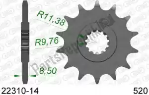 AFAM AF12231014 ktw delantero 14t, 520 - Lado inferior