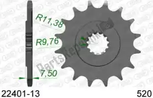 AFAM AF12240113 ktw dianteiro 13t, 520 - Lado inferior