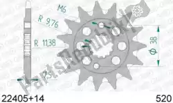 Here you can order the ktw front 14t, 520 from Afam, with part number AF12240514S: