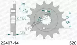 Qui puoi ordinare ktw anteriore 14t, 520 da Afam , con numero parte AF12240714: