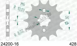 Here you can order the ktw front 16t, 428 from Afam, with part number AF12420016: