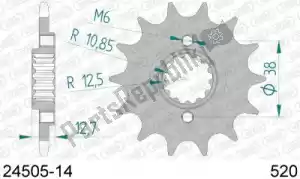 AFAM AF12450514 ktw delantero 14t, 520 - Lado inferior