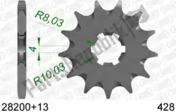 Aquí puede pedir ktw delantero 13t, 428 de Afam , con el número de pieza AF12820013S: