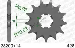Here you can order the ktw front 14t, 428 from Afam, with part number AF12820014S: