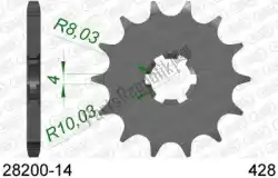 Here you can order the ktw front 14t, 428 from Afam, with part number AF12820014: