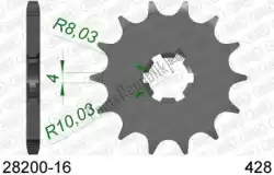 Here you can order the ktw front 16t, 428 from Afam, with part number AF12820016: