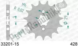 Here you can order the ktw front 15t, 428 from Afam, with part number AF13320115: